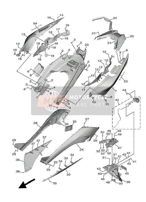 BC32171L00P1, Formteil, Seitendeckel 1, Yamaha, 0